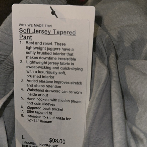 Lululemon Soft Jersey Tapered Pant men’s size XS jogger - Picture 12 of 13